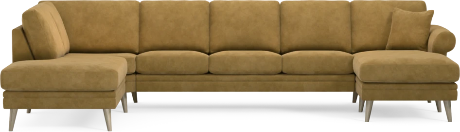 Eden - 3-sits soffa med divan vänster och schäslong höger - Gul