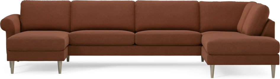Bridge - 3-sits soffa med schäslong vänster och divan höger - Orange
