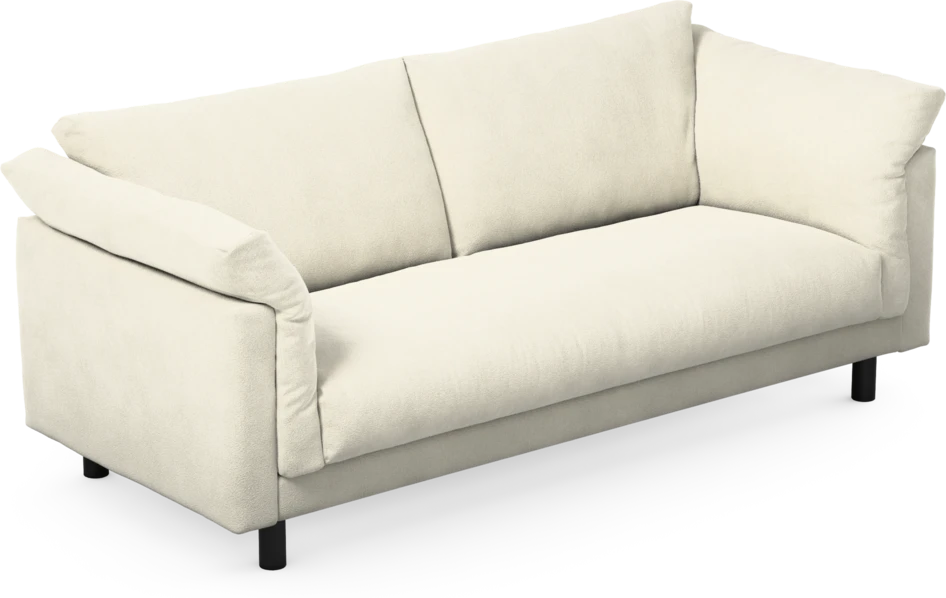Cherrie - 2,5-sits soffa, hel dyna, fast klädsel - Vit