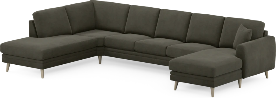 Eden - 3-sits soffa med divan vänster och schäslong höger - Grå