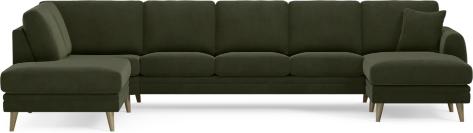 Eden - 3-sits soffa med divan vänster och schäslong höger - Grön