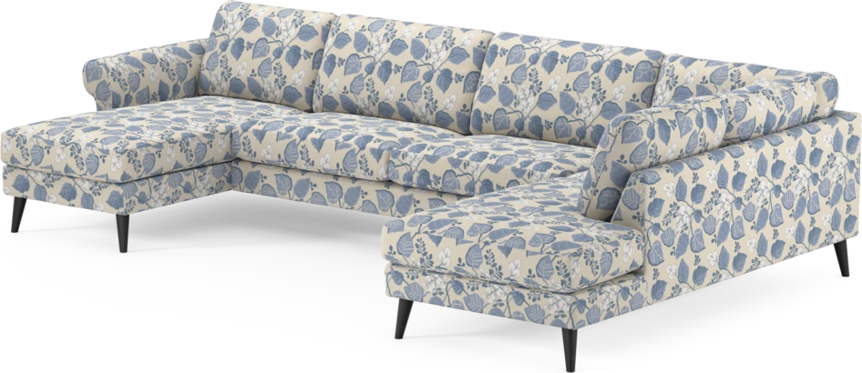 Bridge - 3-sits soffa med schäslong vänster och divan höger - Blå