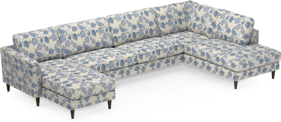 Bridge - 3-sits soffa med schäslong vänster och divan höger - Blå