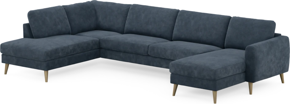 Bridge - 3-sits soffa med divan vänster och schäslong höger - Blå