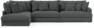 Rossi - 4-sits soffa med divan vänster - Grå