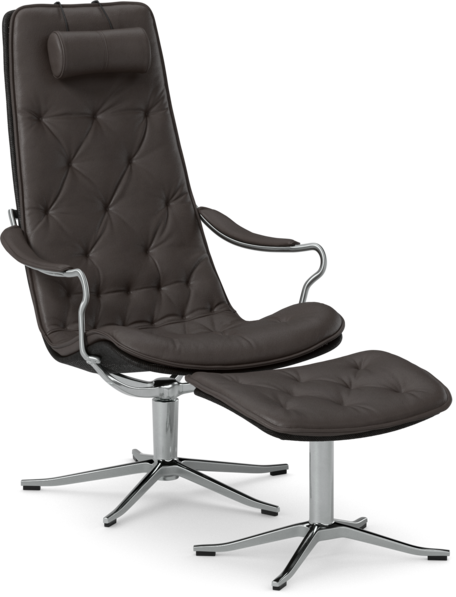 Moore - Fåtölj och fotpall - Brun