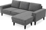 Sierra - 3-sits soffa med flyttbar schäslong - Grå