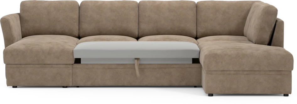 Öland - Bäddsoffa med schäslong vänster och divan höger - Beige