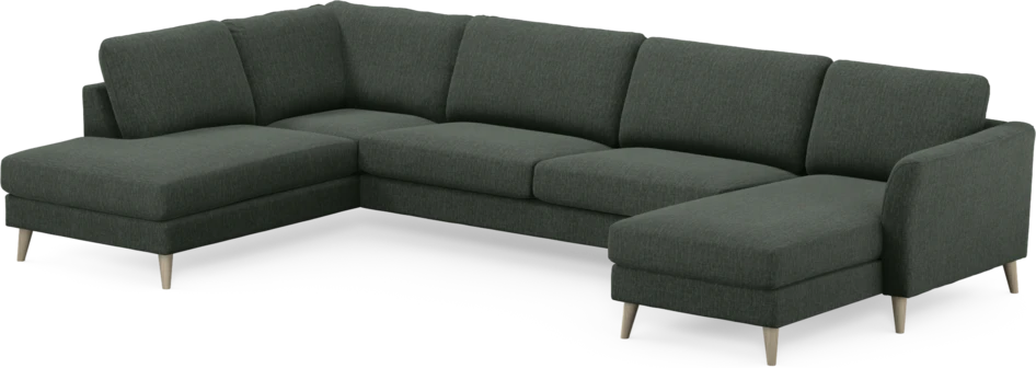 Bridge - 3-sits soffa med divan vänster och schäslong höger - Grön
