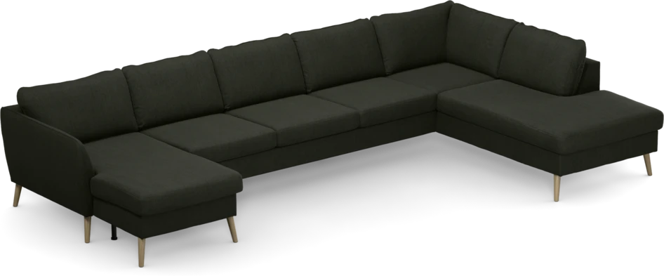 County - 4-sits soffa med schäslong vänster och divan höger - Grön