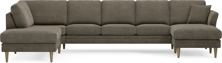 Eden - 3-sits soffa med divan vänster och schäslong höger - Brun