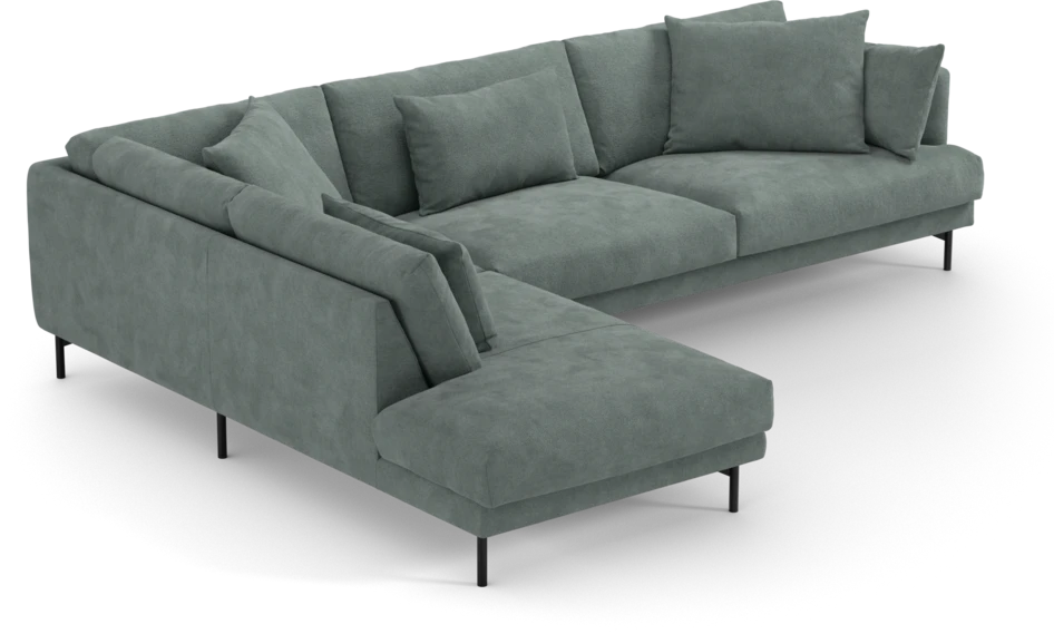 Harper - 3-sits soffa med divan vänster - Blå