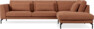 Willow - 3-sits soffa med divan höger, fast klädsel - Röd