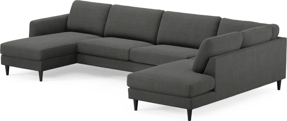 Bridge - 3-sits soffa med schäslong vänster och divan höger - Grå