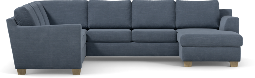 Friday - Hörnsoffa, 2+3-sits med schäslong höger - Blå