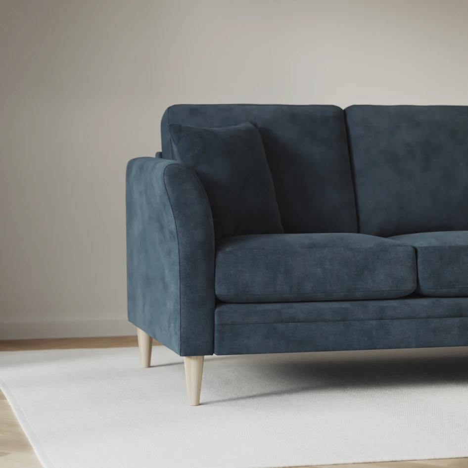 Eden - 3-sits soffa svängd - Blå