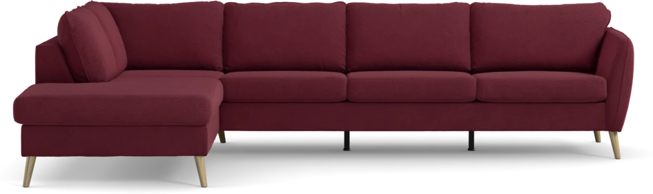 County - 3-sits soffa med divan vänster - Röd
