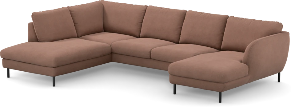 Madison Lux - 2-sits soffa med divan vänster och schäslong höger - Rosa