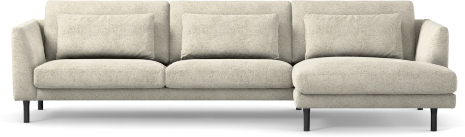 Willow - 3-sits soffa med schäslong höger, fast klädsel - Beige