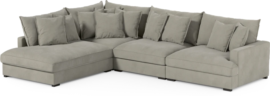 Rossi - 3-sits soffa med divan vänster - Grå
