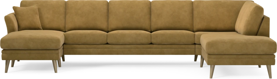 Eden - 3-sits soffa med schäslong vänster och divan höger - Gul