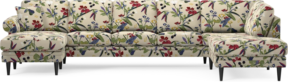 Eden - 3-sits soffa med schäslong vänster och divan höger - Flerfärgad