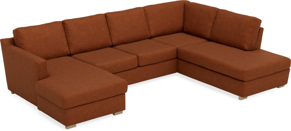 Friday - 3-sits soffa med schäslong vänster och divan höger - Orange