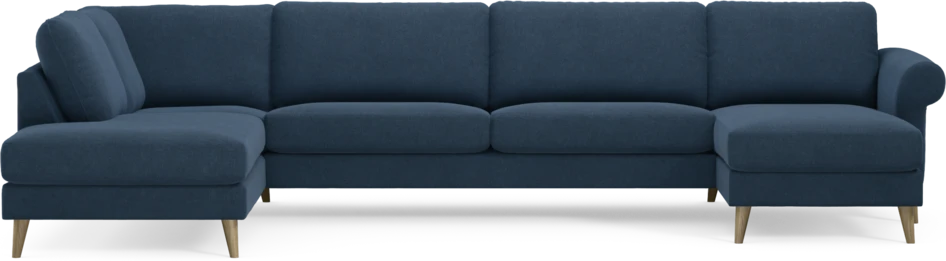 Bridge - 3-sits soffa med divan vänster och schäslong höger - Blå