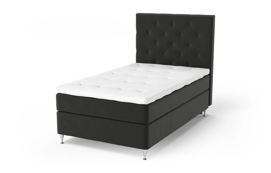 Sleep Delux - Kontinentalsäng, enkelsäng med bäddmadrass Sleep Delux vit - Svart