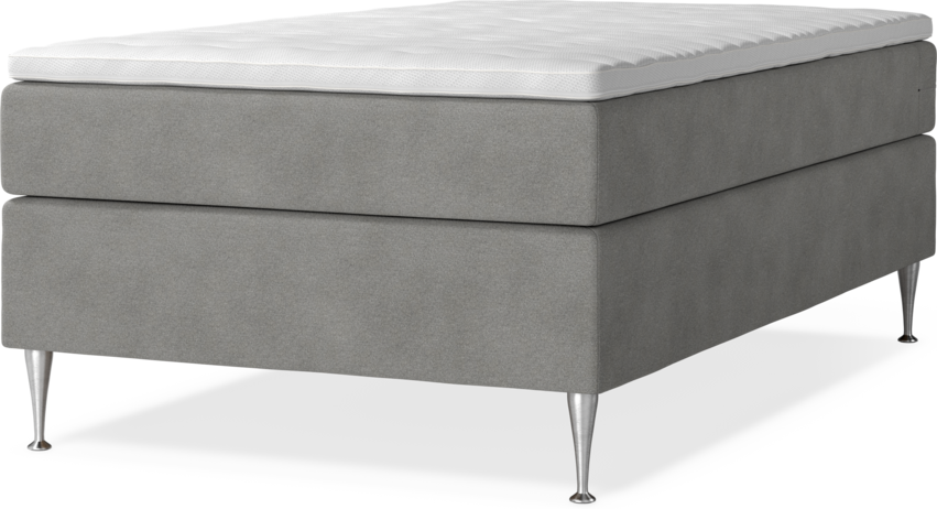 New York - Kontinentalsäng, enkelsäng med bäddmadrass och sängben - Grå