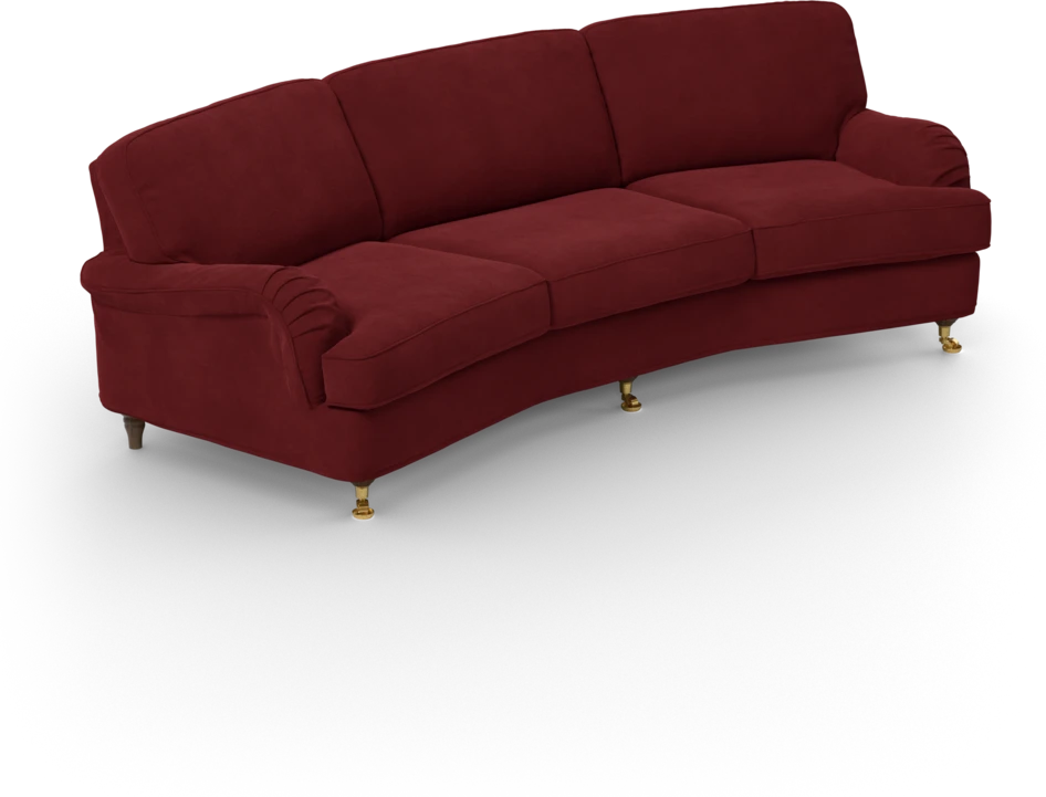 Oxford - 3-sits soffa svängd - Röd