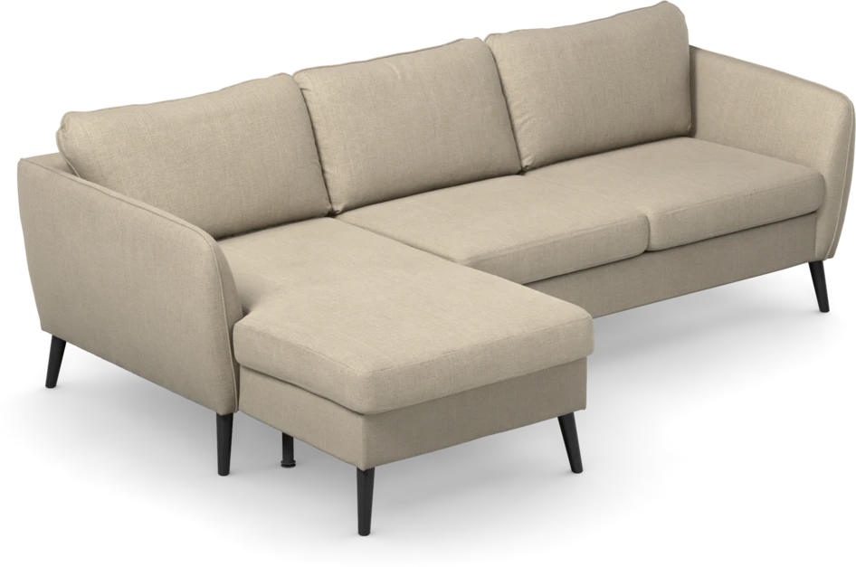 County - 3-sits soffa med flyttbar schäslong - Beige