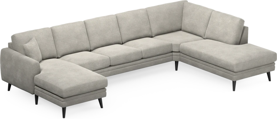 Eden - 3-sits soffa med schäslong vänster och divan höger - Grå