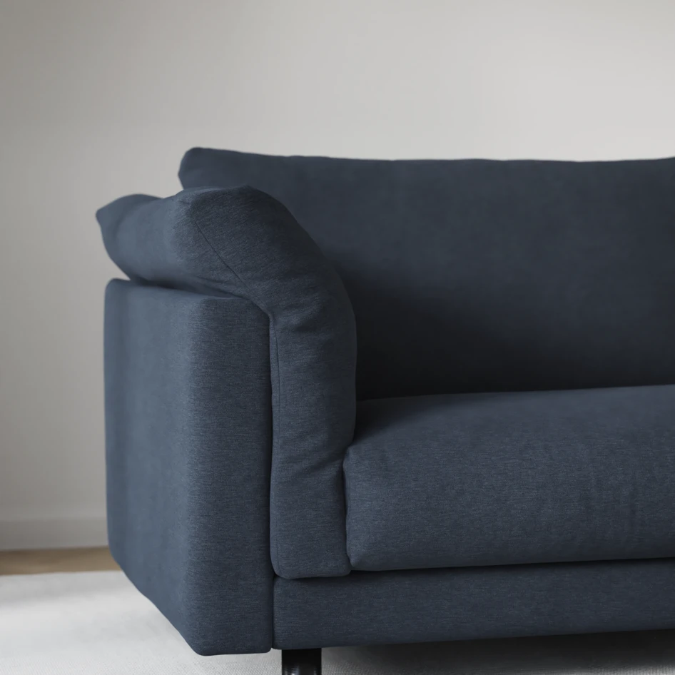 Cherrie - 2,5-sits soffa, hel dyna, fast klädsel - Blå