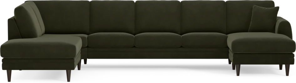 Eden - 3-sits soffa med divan vänster och schäslong höger - Grön