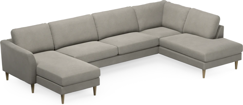 Bridge - 3-sits soffa med schäslong vänster och divan höger - Grå