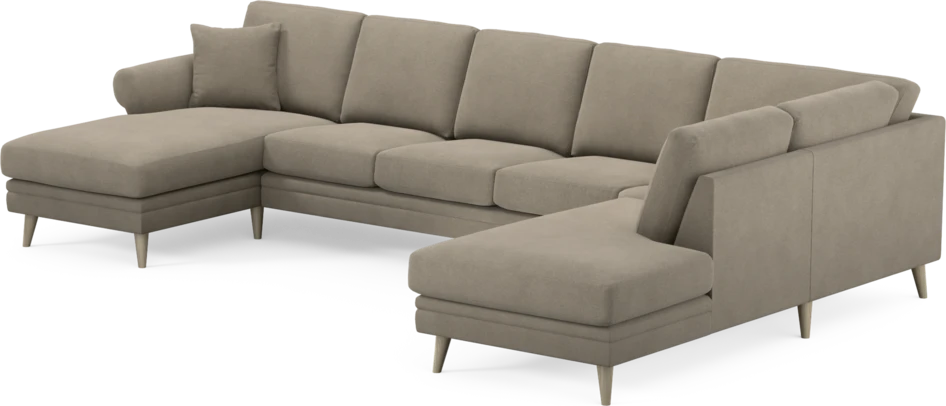 Eden - 3-sits soffa med schäslong vänster och divan höger - Beige