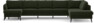 County - 4-sits soffa med schäslong vänster och divan höger - Grön