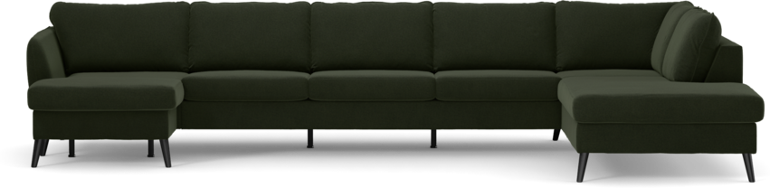 County - 4-sits soffa med schäslong vänster och divan höger - Grön
