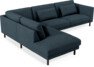 Willow - 3-sits soffa med divan vänster, fast klädsel - Blå