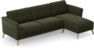 Bridge - 3-sits soffa med schäslong höger - Grön