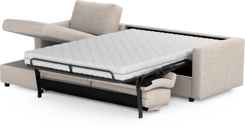 Lindö - Bäddsoffa 2,5-sits med schäslong, vändbar - Beige