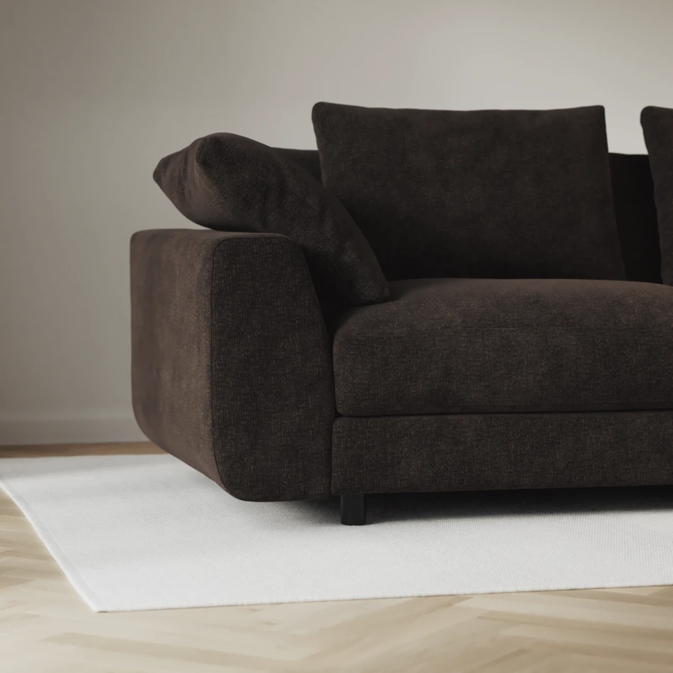 Amie - 3-sits med divan vänster - Brun