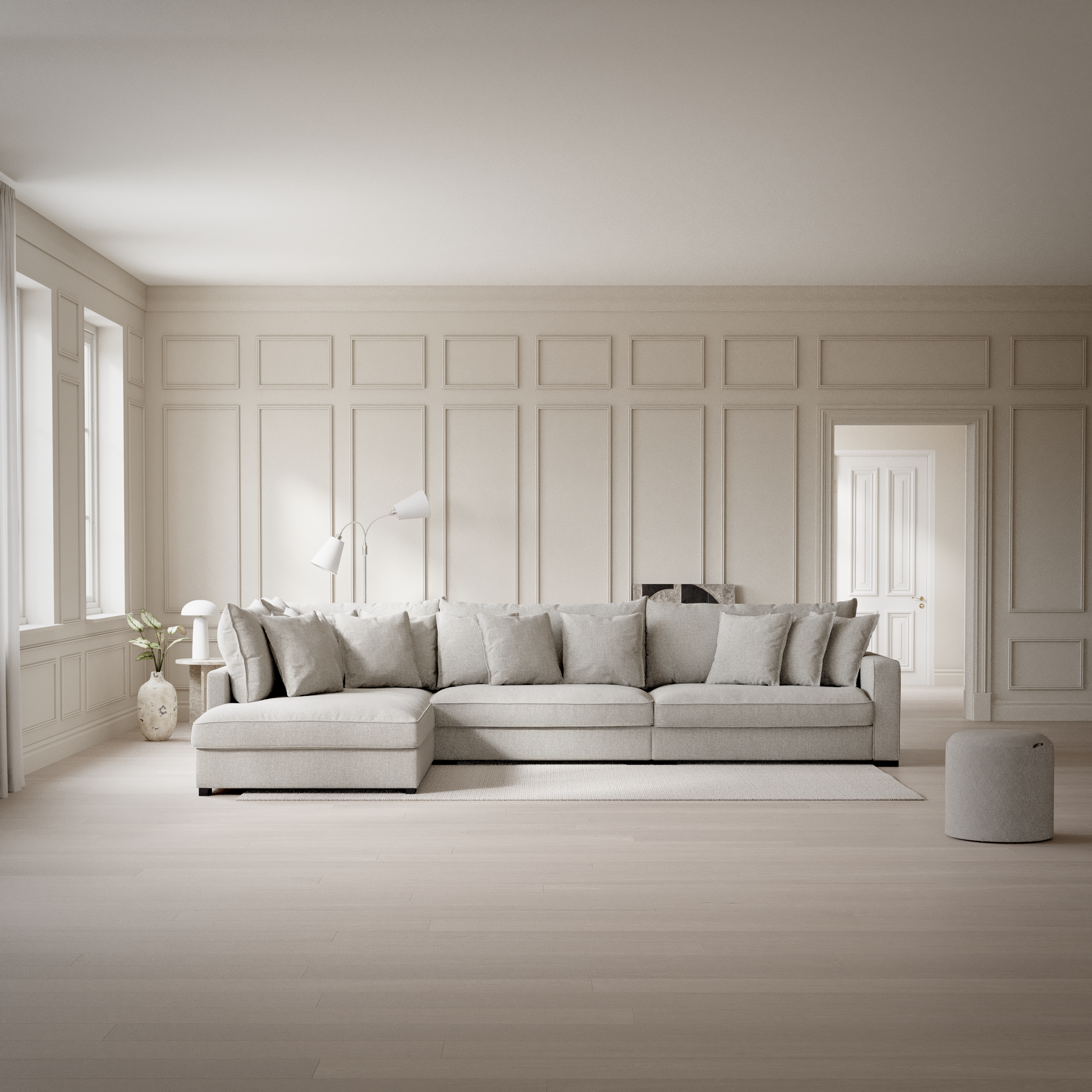 Rossi, 4-sits soffa med divan vänster