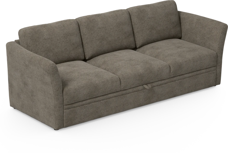 Öland - Bäddsoffa 3-sits, längsbäddad - Brun