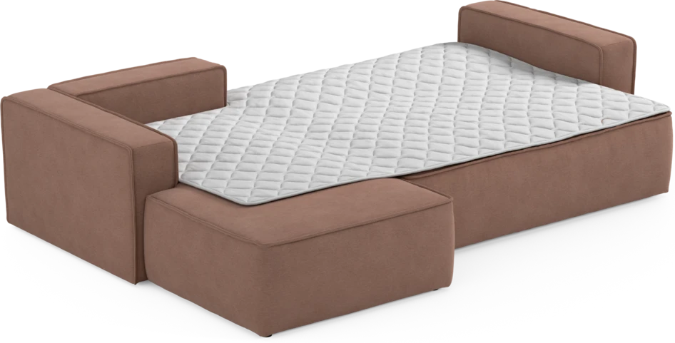 Ide - Bäddsoffa 3-sits med schäslong vänster - Rosa