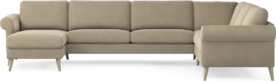 Bridge - Hörnsoffa, 3+2-sits med schäslong vänster - Beige