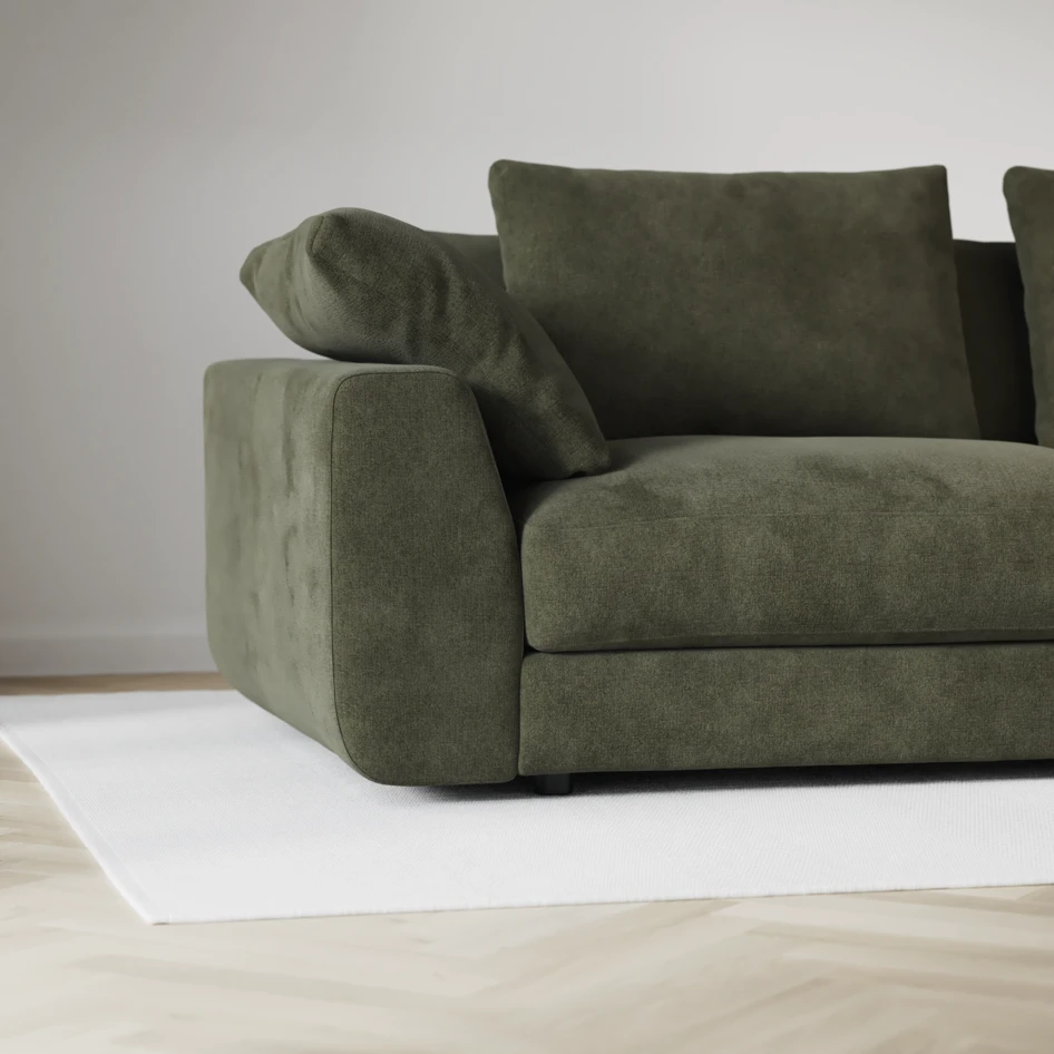 Amie - 3-sits med divan vänster - Grön