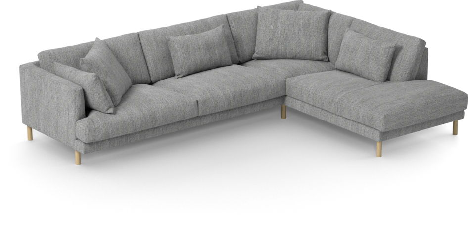 Harper - 3-sits soffa med divan höger - Grå