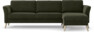 Bridge - 3-sits soffa med schäslong höger - Grön